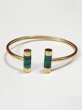 Michael Kors  Cuff Bracelet with Green Malachite And Cz